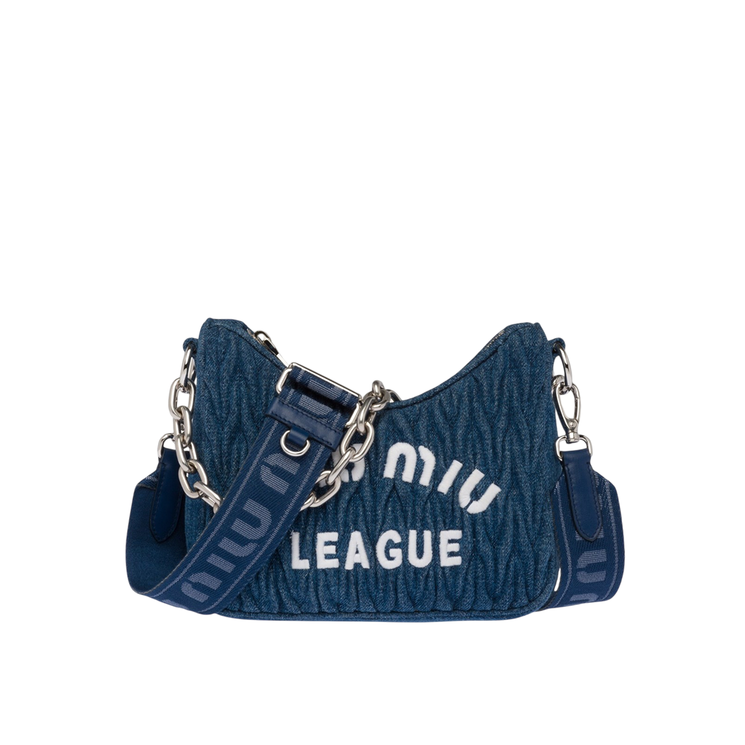 Matelassé Denim Shoulder Bag