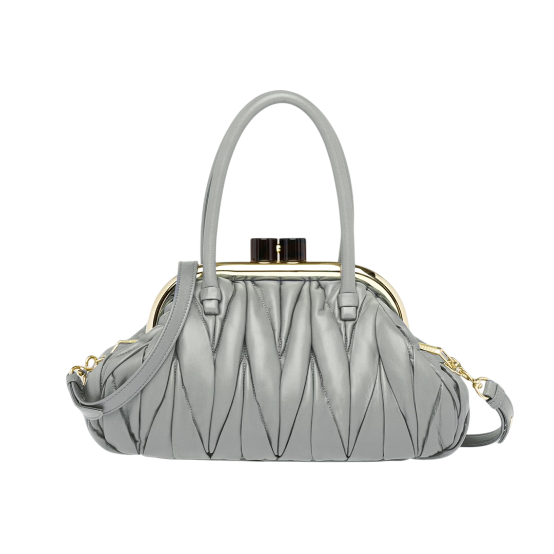 Miu Belle Nappa Soft Leather Handbag