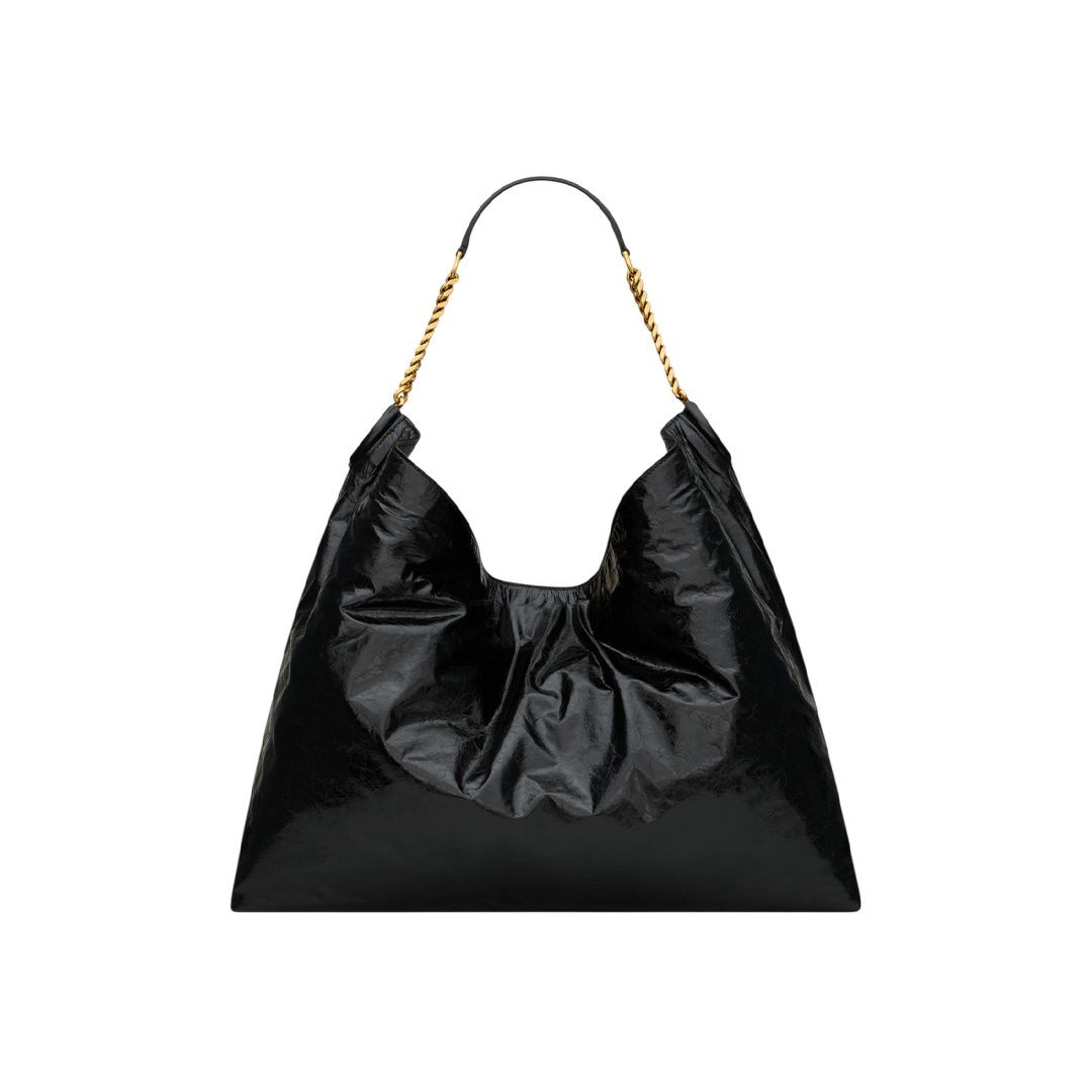 HORTENSE hobo in shiny leather