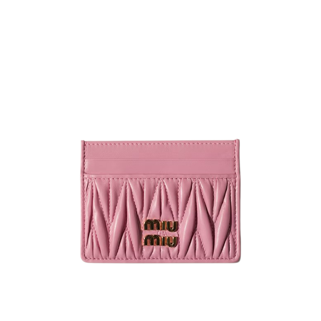 Matelassé nappa leather card holder