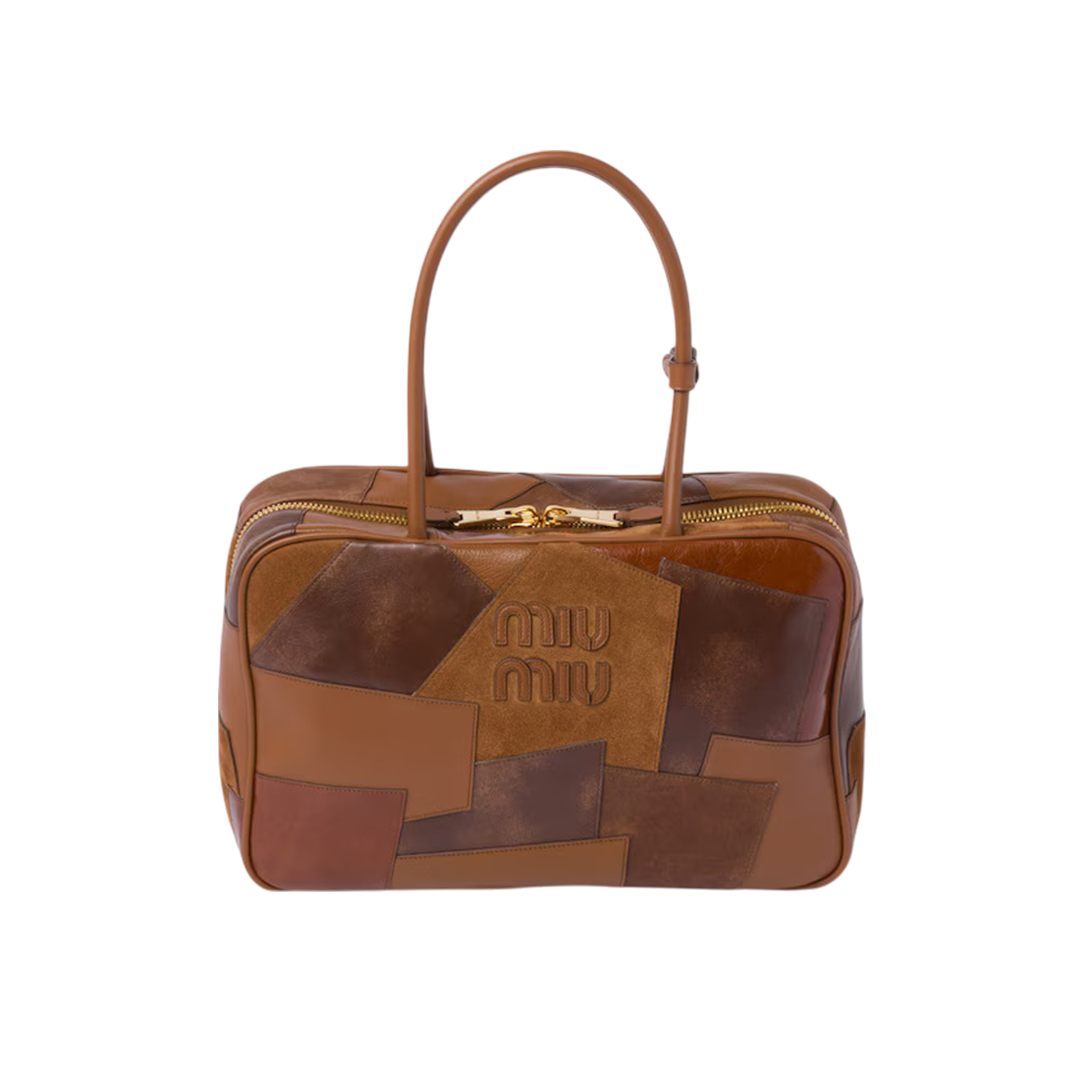 Miu Miu leather patchwork bow bag