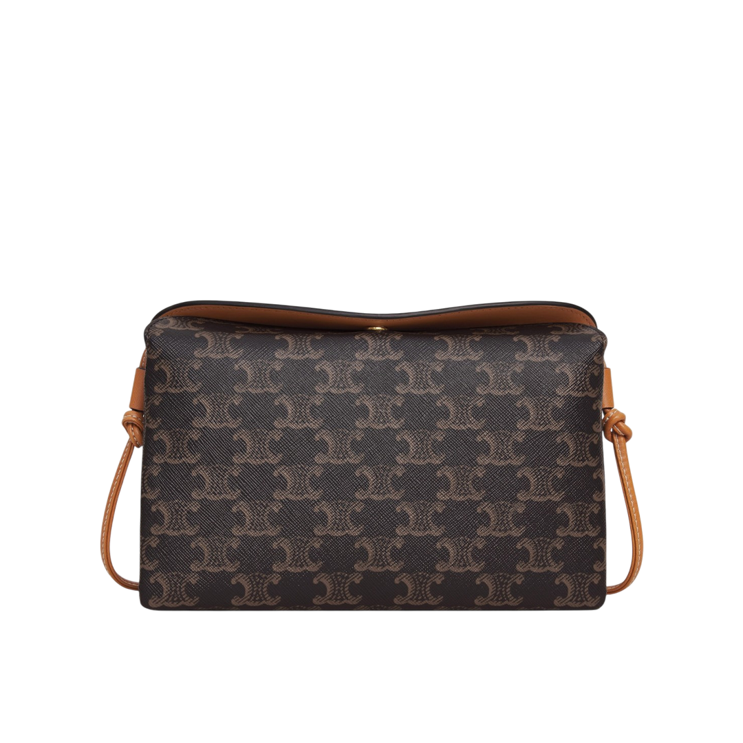 TRIO FLAP IN TRIOMPHE CANVAS AND LAMBSKIN