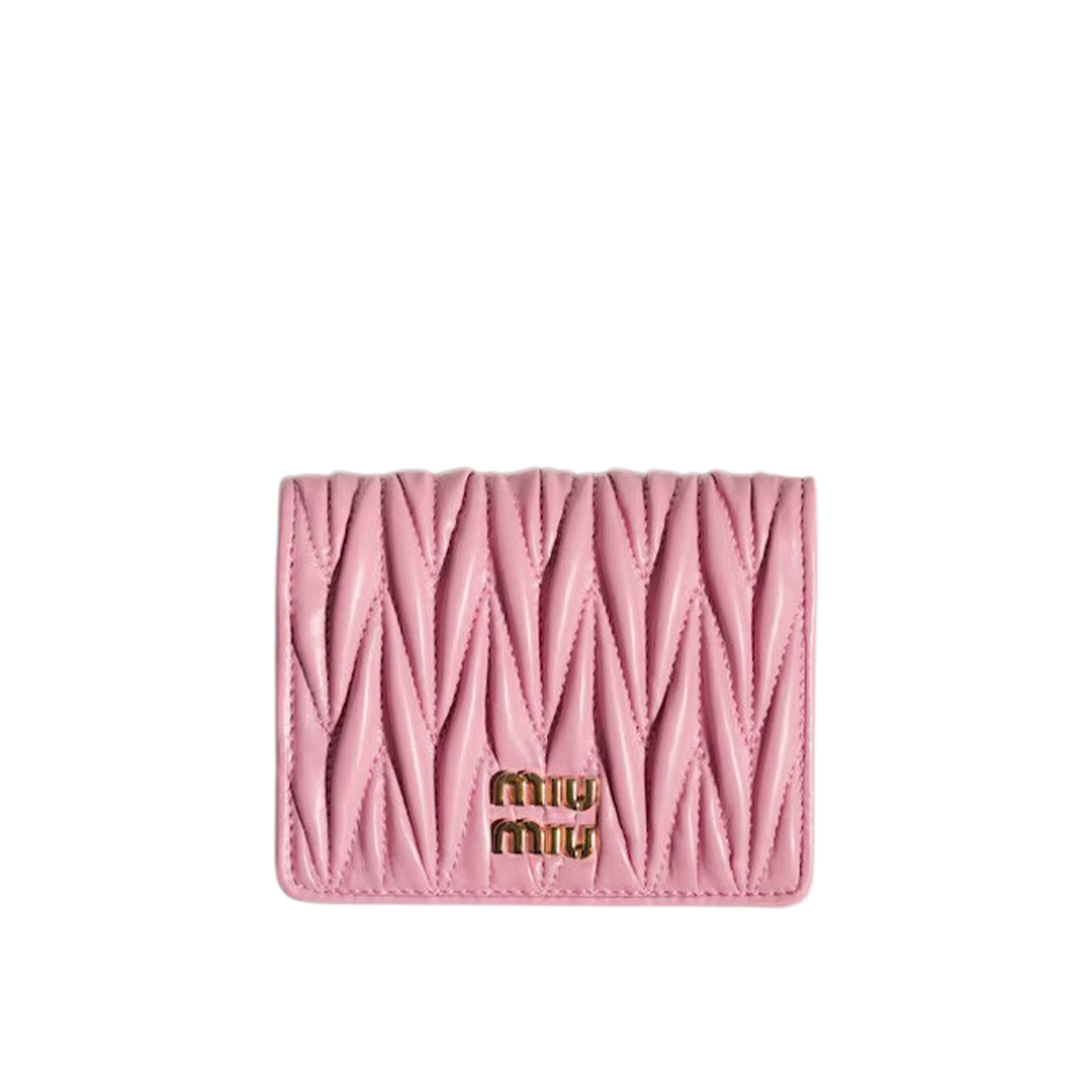 Small matelassé nappa leather wallet