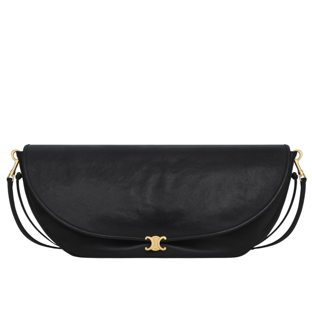 HALFMOON SOFT TRIOMPHE BAG IN SUPPLE SHINY LAMBSKIN