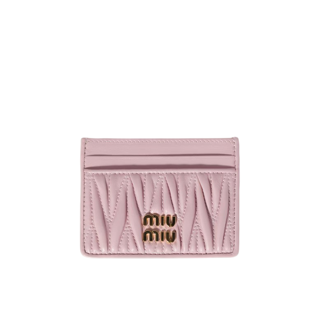Matelassé nappa leather card holder