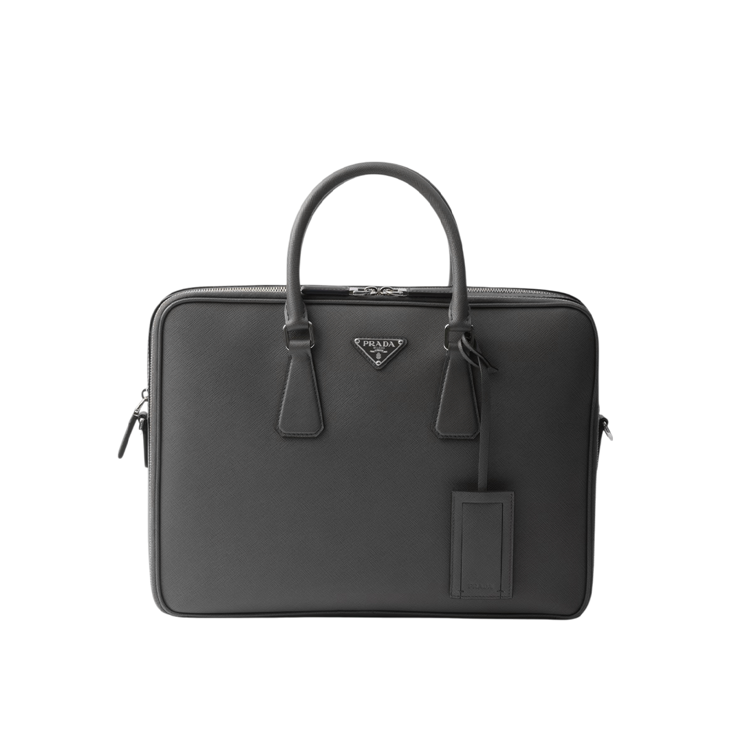 Saffiano leather briefcase