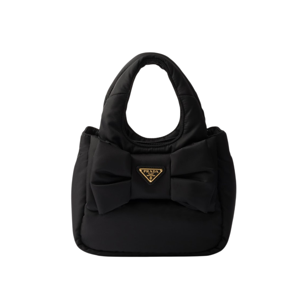 Mini padded Re-Nylon bag with bow