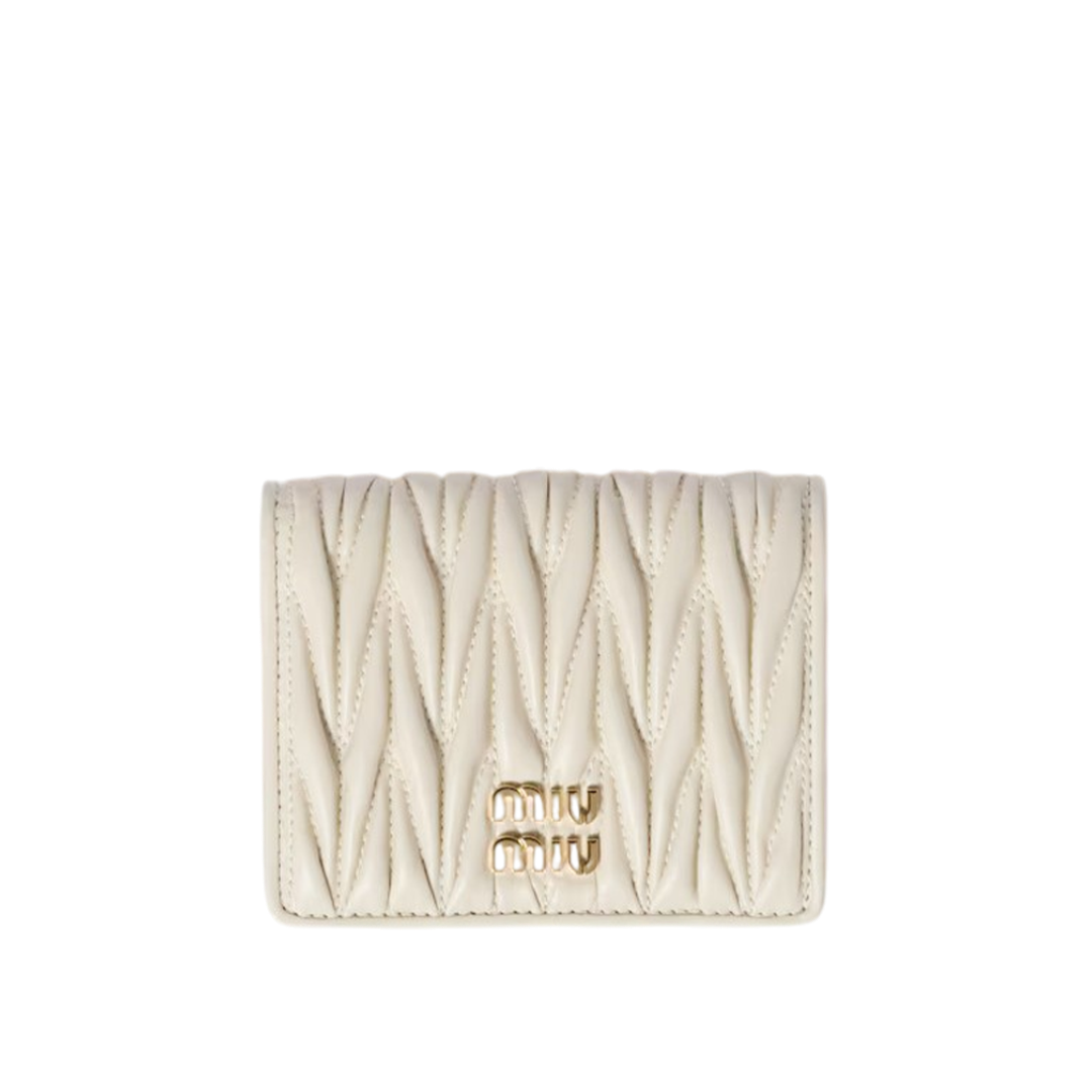Small matelassé nappa leather wallet