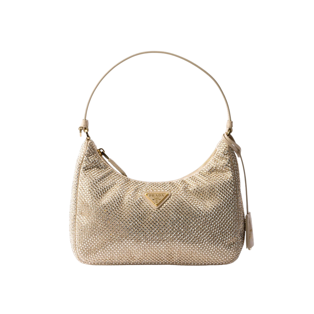 Prada Re-Edition 2005 mini crystal-studded satin bag