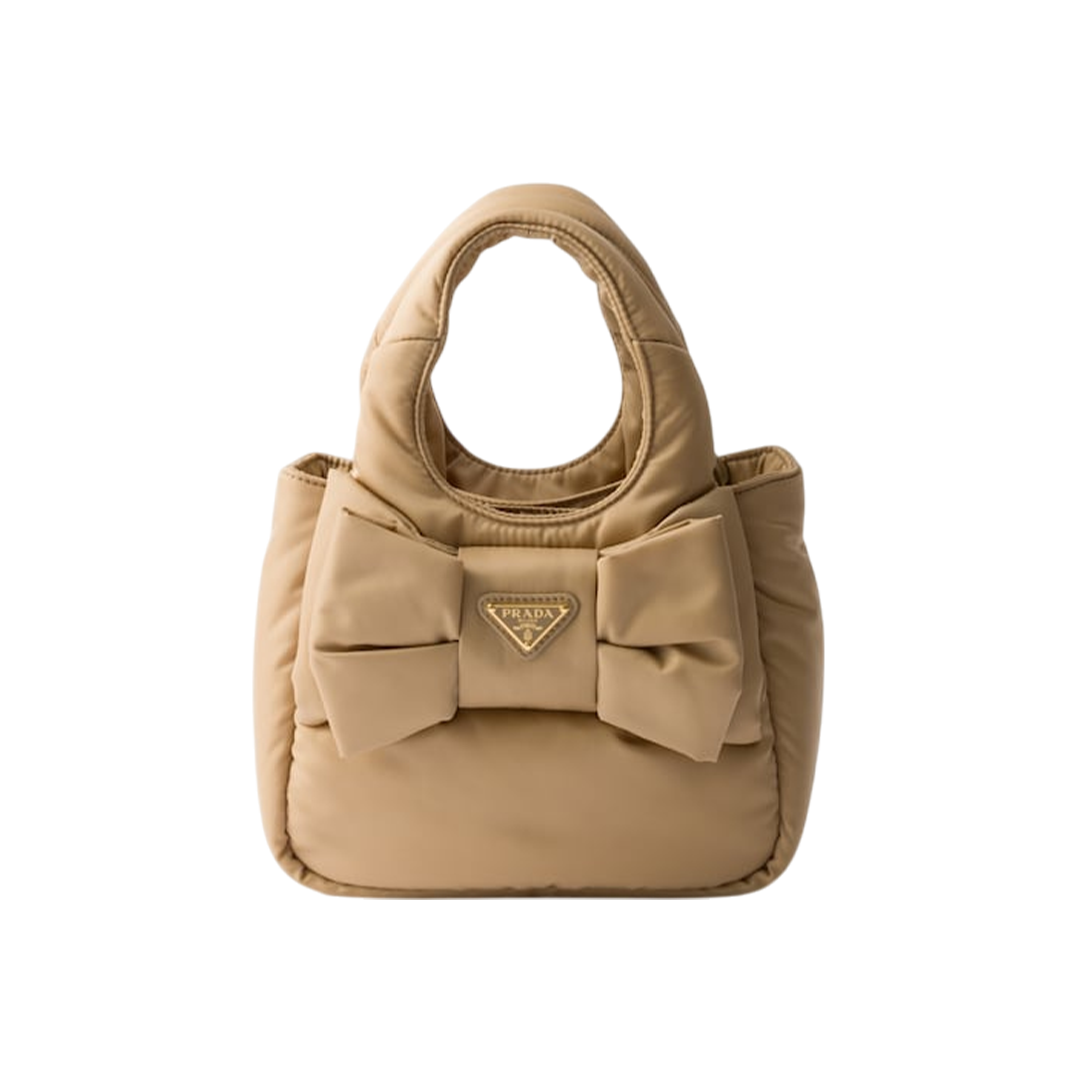 Mini padded Re-Nylon bag with bow
