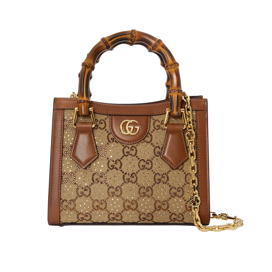 Gucci Diana Crystals smail tote bag