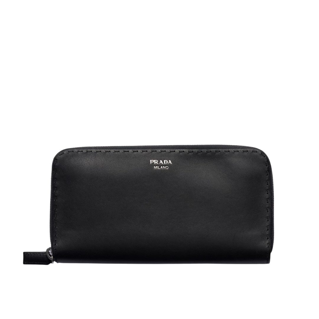 Antiqued leather wallet