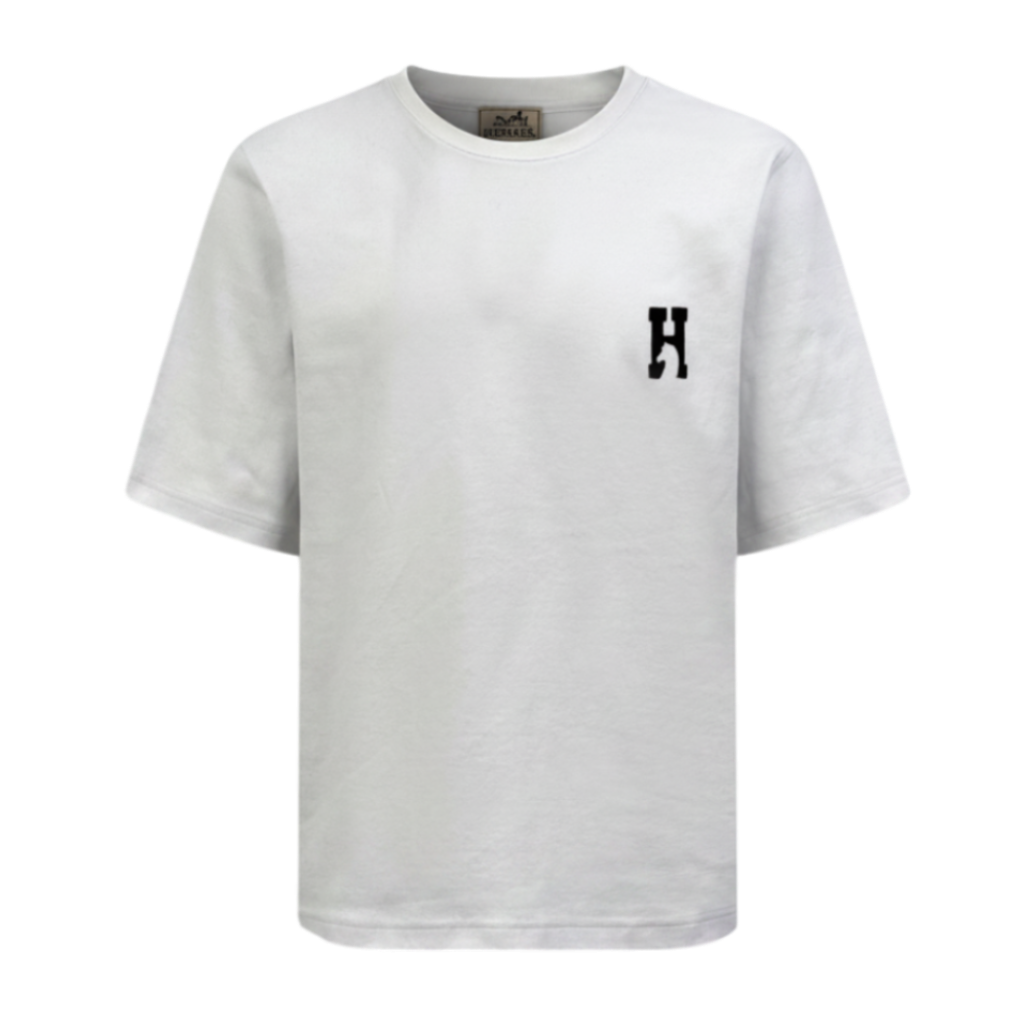 "H'Cheval" t-shirt with leather detail